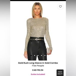 Free people - Gold rush long sleeve gold combo
